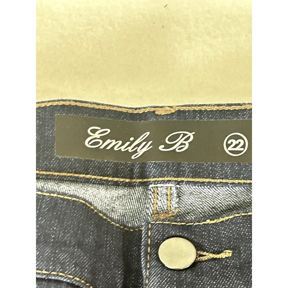 Emily B Womens Plus Size 22 Dark Wash Straight Leg High Rise Denim Jeans NEW‎